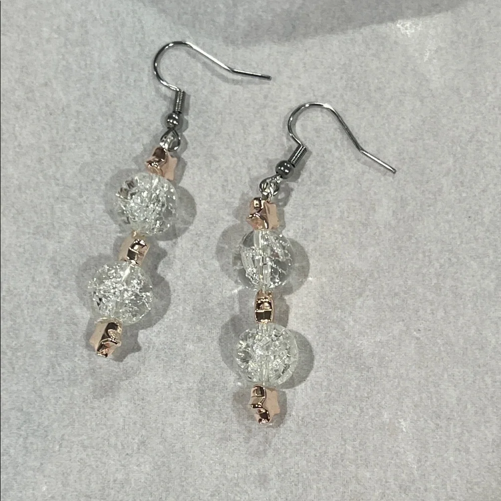 Chic Silver and Gold Star Drop Earrings